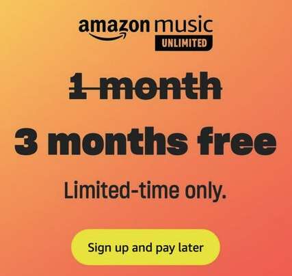 3 månader Amazon Music Unlimited eller Family inkl. HD GRATIS