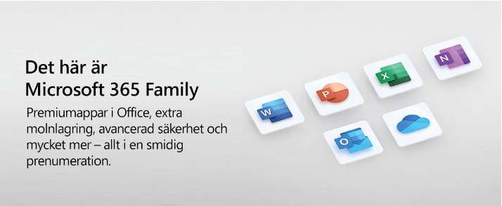 Microsoft 365 Family med premium Office-appar