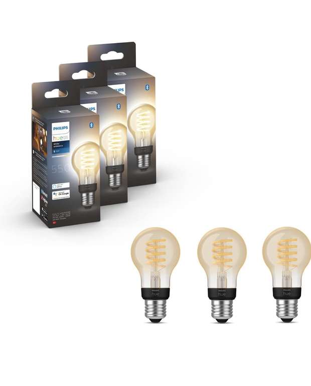 Philips Hue White Ambiance 3 pack (E27, LED 7W, A60, 550 lumen)