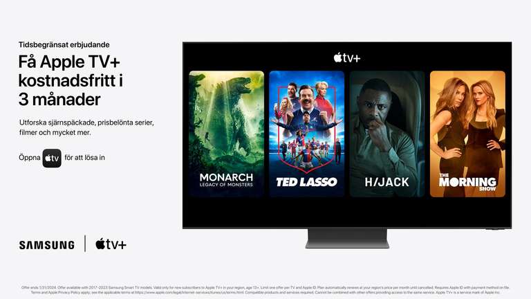 Apple TV Plus 3 månader gratis på Samsung Smart TV