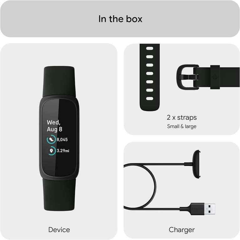 Fitbit Inspire 3 aktivitetsarmband / klocka, 10 dagars batteritid och inklusive 6 månaders Premium