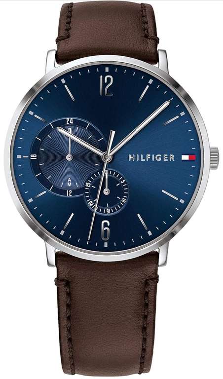 Tommy Hilfiger Mens Multi dial Quartz Watch with Leather Strap