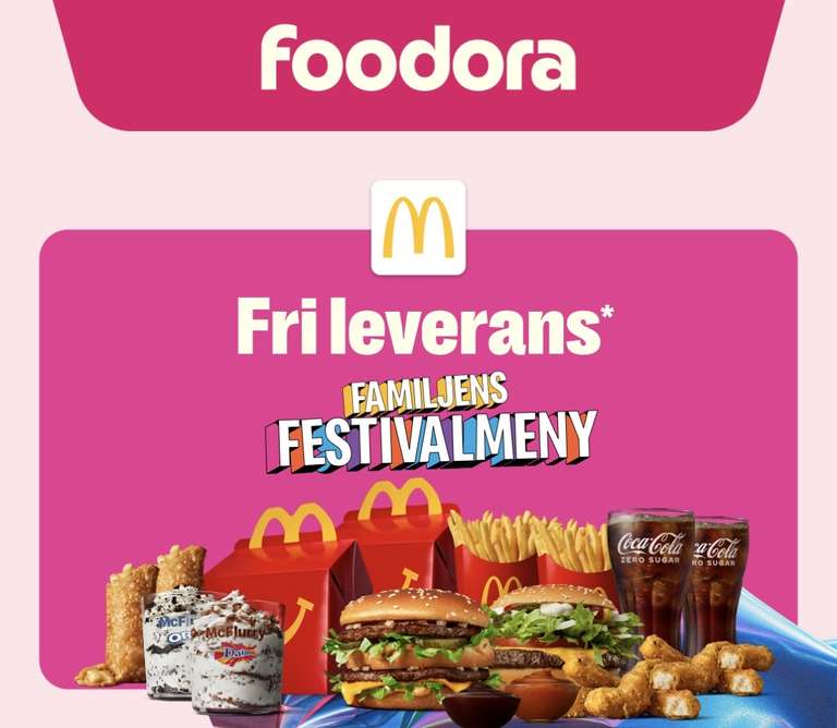 Familjens Festivalmeny för 499 kr med fri leverans at Foodora ...