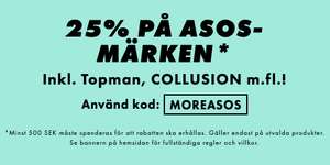-25% på alla ASOS märken inkl. Topman, Collusion m.fl.