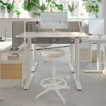 BEKANT Skrivbord sitt/stå, vit, 120x80 cm