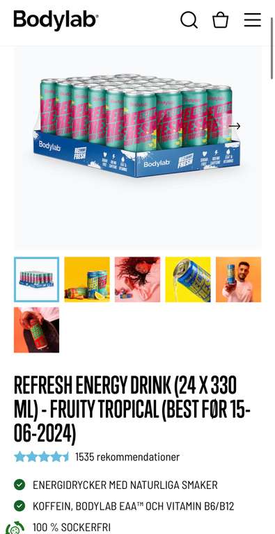 [PRISFEL] REFRESH ENERGY DRINK Bodylab (24 X 330 ML) - SUNNY LEMON